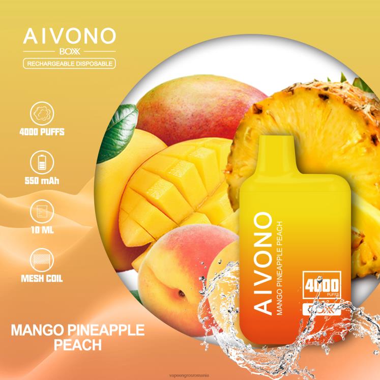 Aivono AIM BOXX 4000 mango ananas piersic - XZ8VB219 Vape Angro