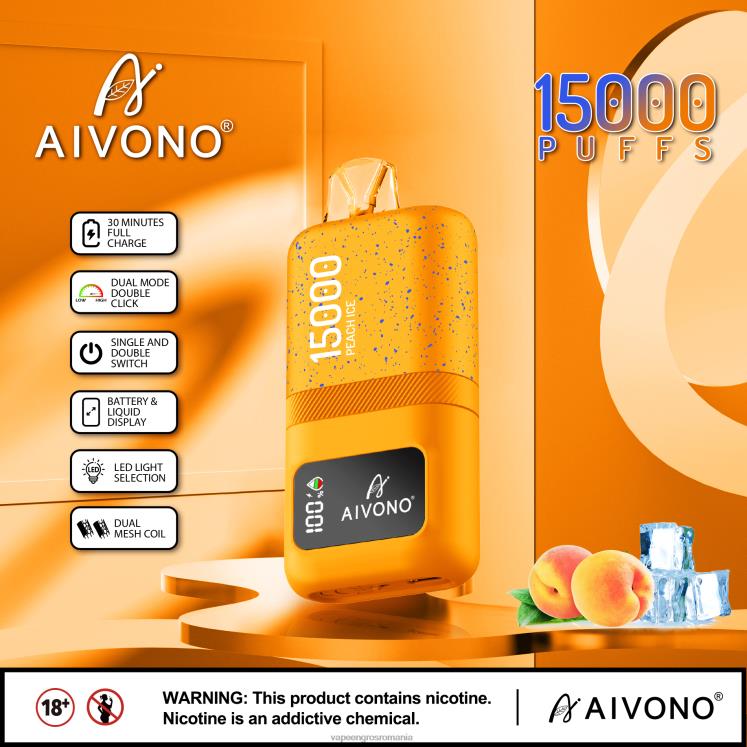 Aivono AIM magic 15000 gheata de piersici - XZ8VB59 Vape Angro