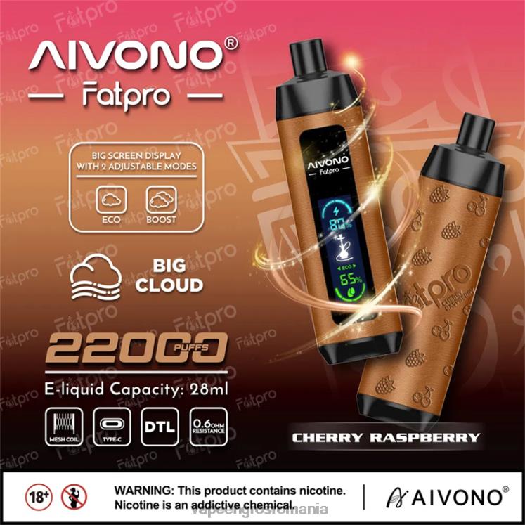 Aivono Fatpro 22000 zmeura cirese - XZ8VB4 Țigară Electronică Preț