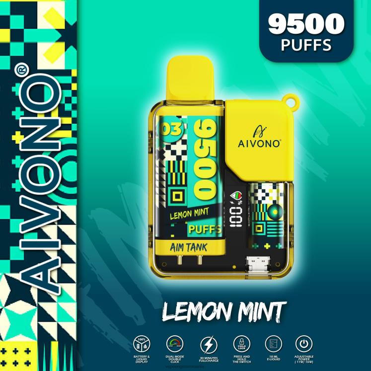 Aivono AIM TANK 9500 menta de lamaie - XZ8VB35 Vape Angro