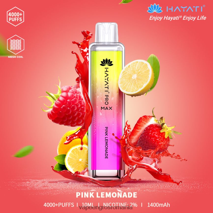 Vape Reincarcabil limonadă roz N48BL169 Hayati Pro Max 4000