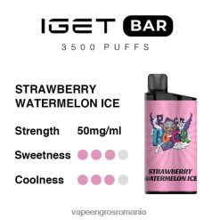 Vape Reincarcabil gheata de capsuni pepene verde N48BL89 IGET BAR 3500 5% nicotină